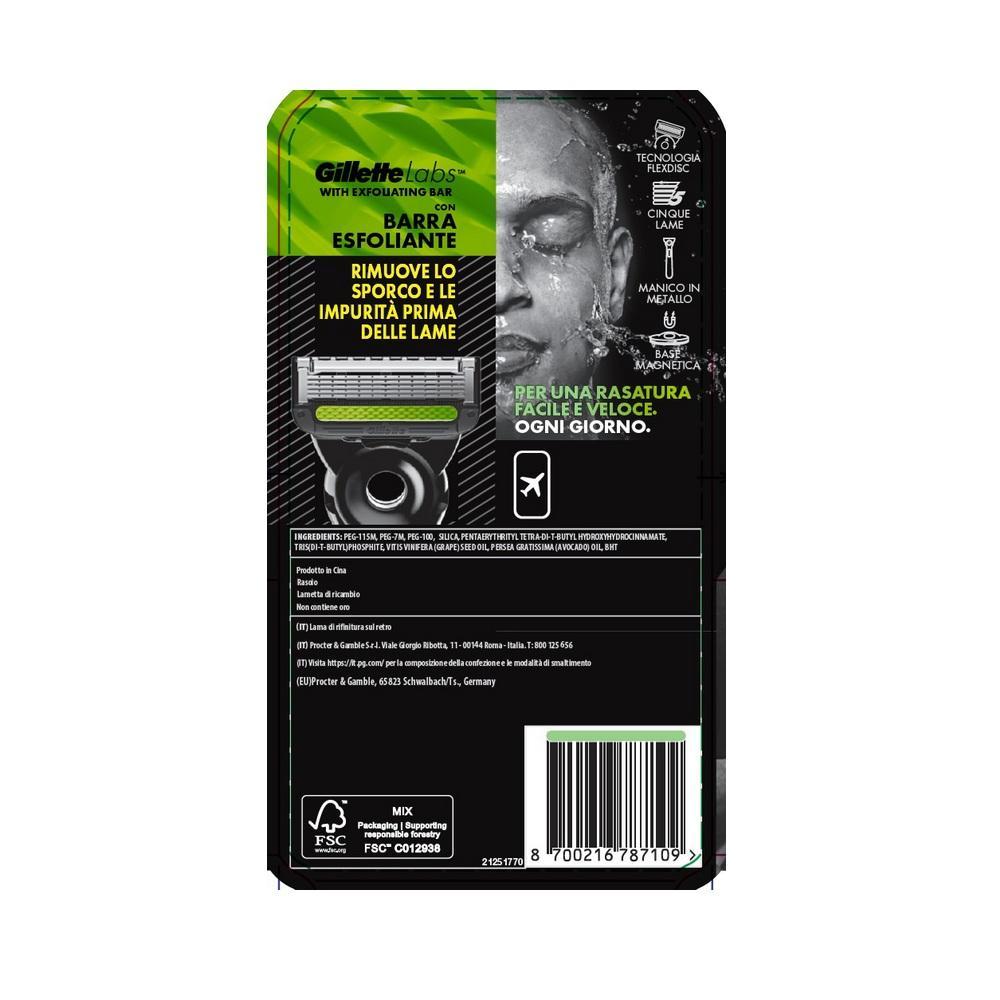 gilette rasoio da barba gold 5 lame travel neon gillette labs x2 ricariche - foto 2