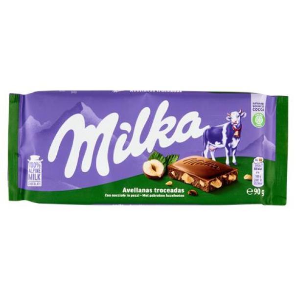milka barra di cioccolato al latte e nocciole milka 90 gr. - foto 1