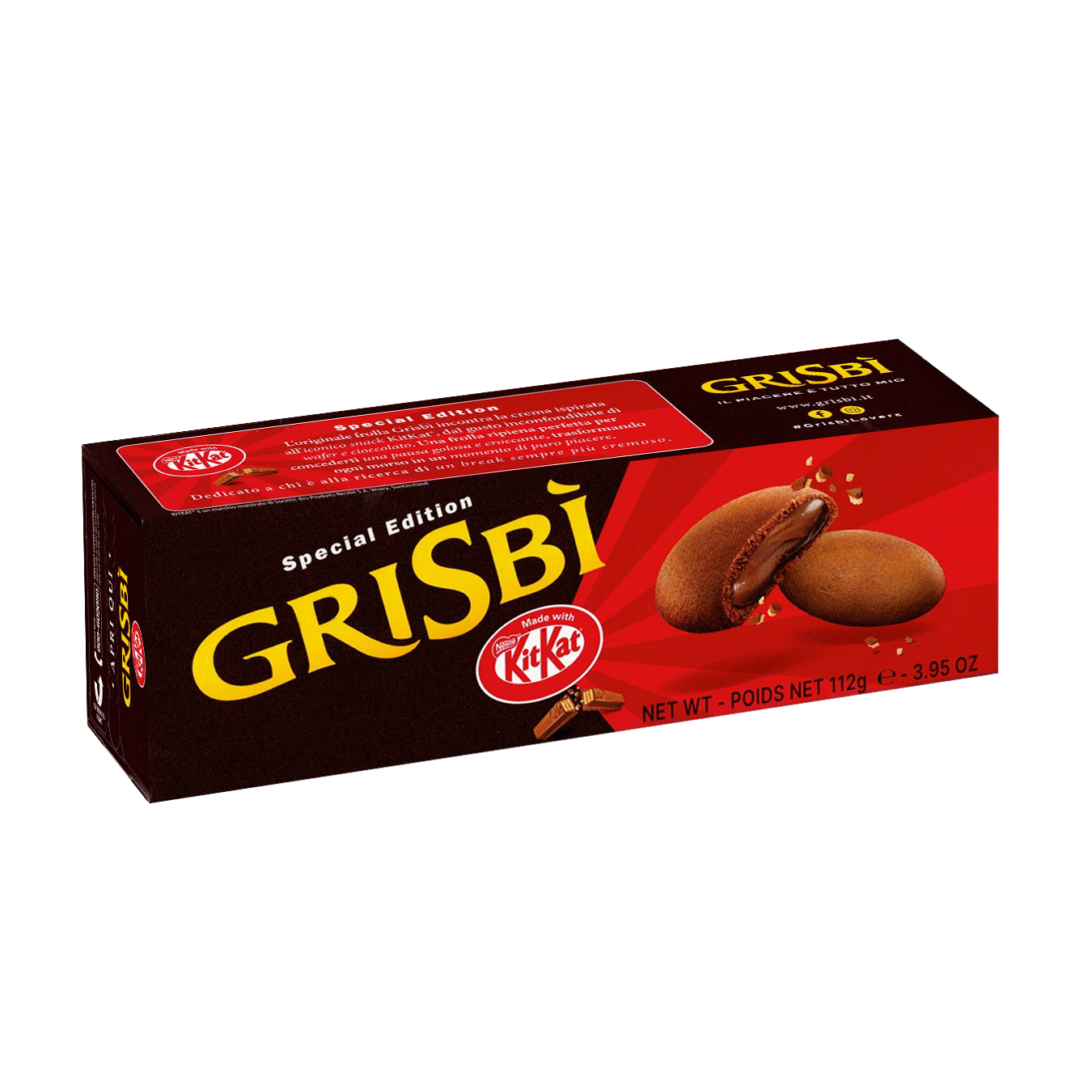 grisbi biscotti ripieni di morbida crema kit kat grisbi 112 gr. - foto 1