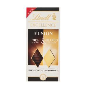 Tavoletta excellence fusion cioccolato fondente 70% e cioccolato bianco  100 gr.