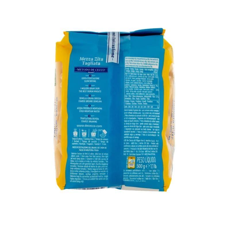 de cecco pasta mezza zita tagliata n° 117 de cecco 500 gr. - foto 2