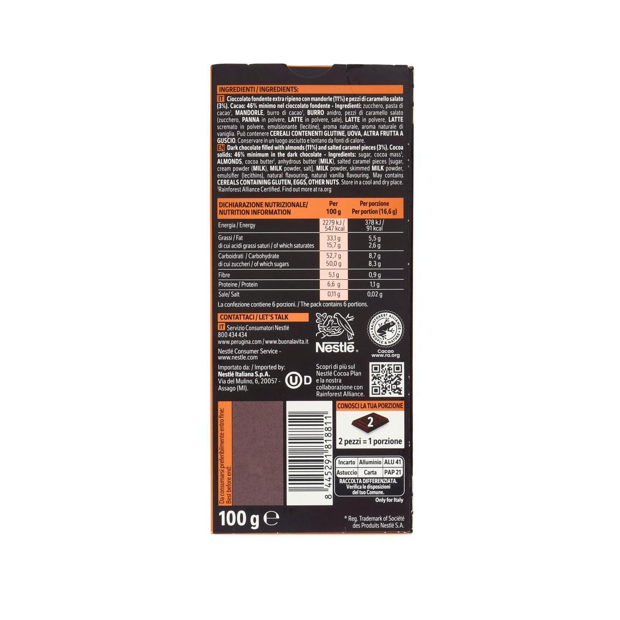 perugina tavoletta di cioccolato al caramello perugina nero 100 gr. - foto 2