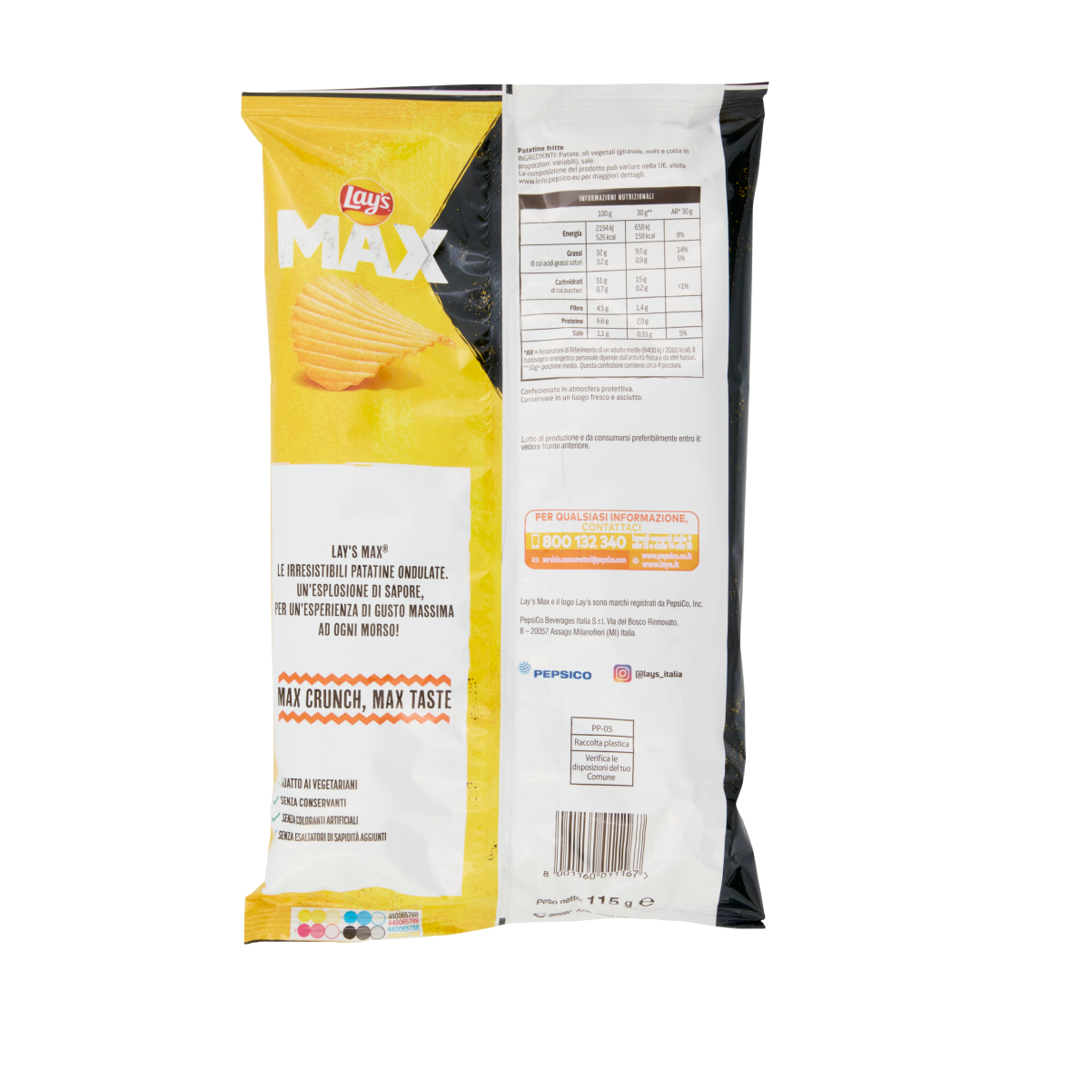 lay's patatine snack lay's max classiche 115 gr. - foto 2