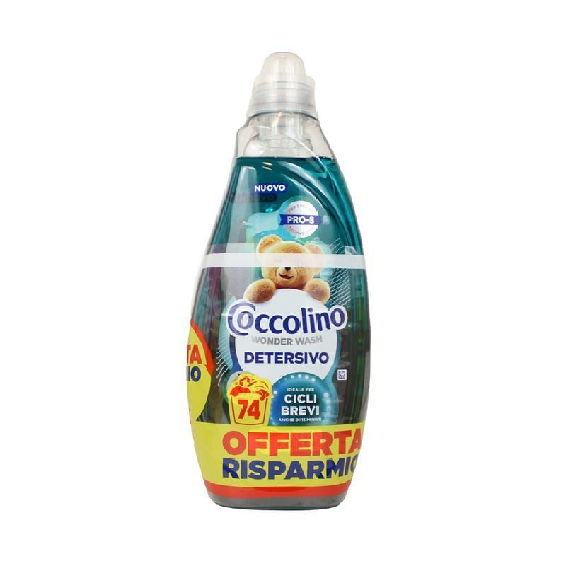 coccolino detersivo bucato lavatrice coccolino wonder wash ultra clean x2 pz. da 37 lavaggi da 1480 ml. - foto 1