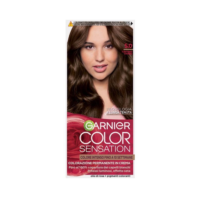 garnier colorazione permanente in crema castano 5.0 chiaro garnier color sensation - foto 1