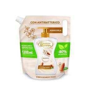 Busta ricarica di sapone crema mani alla mandorla con antibatterico  1300 ml