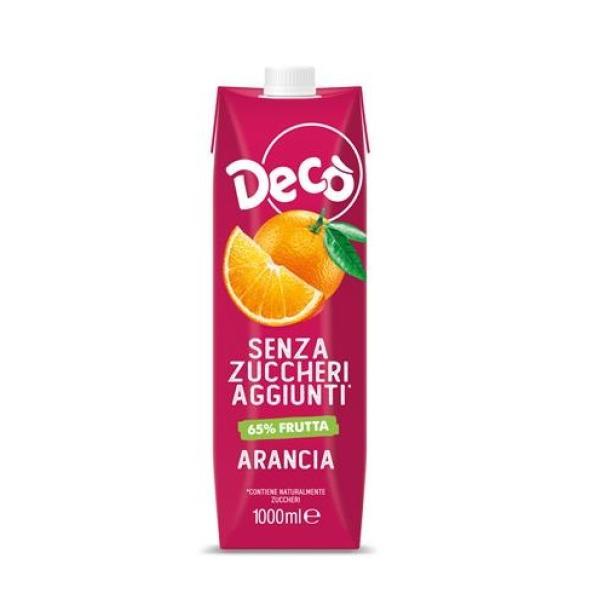 deco' succo d'arancia senza zucchero al 65% deco' 1 lt. - foto 1