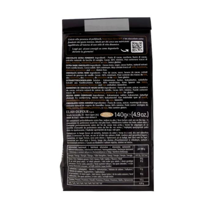 novi sacchetto con quadratini di cioccolato extra fondente nero 88% cacao vigoroso novi 140 gr. - foto 2