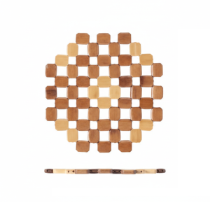 Sottopentola ottagonale in bambu' colorato  19x19 cm.