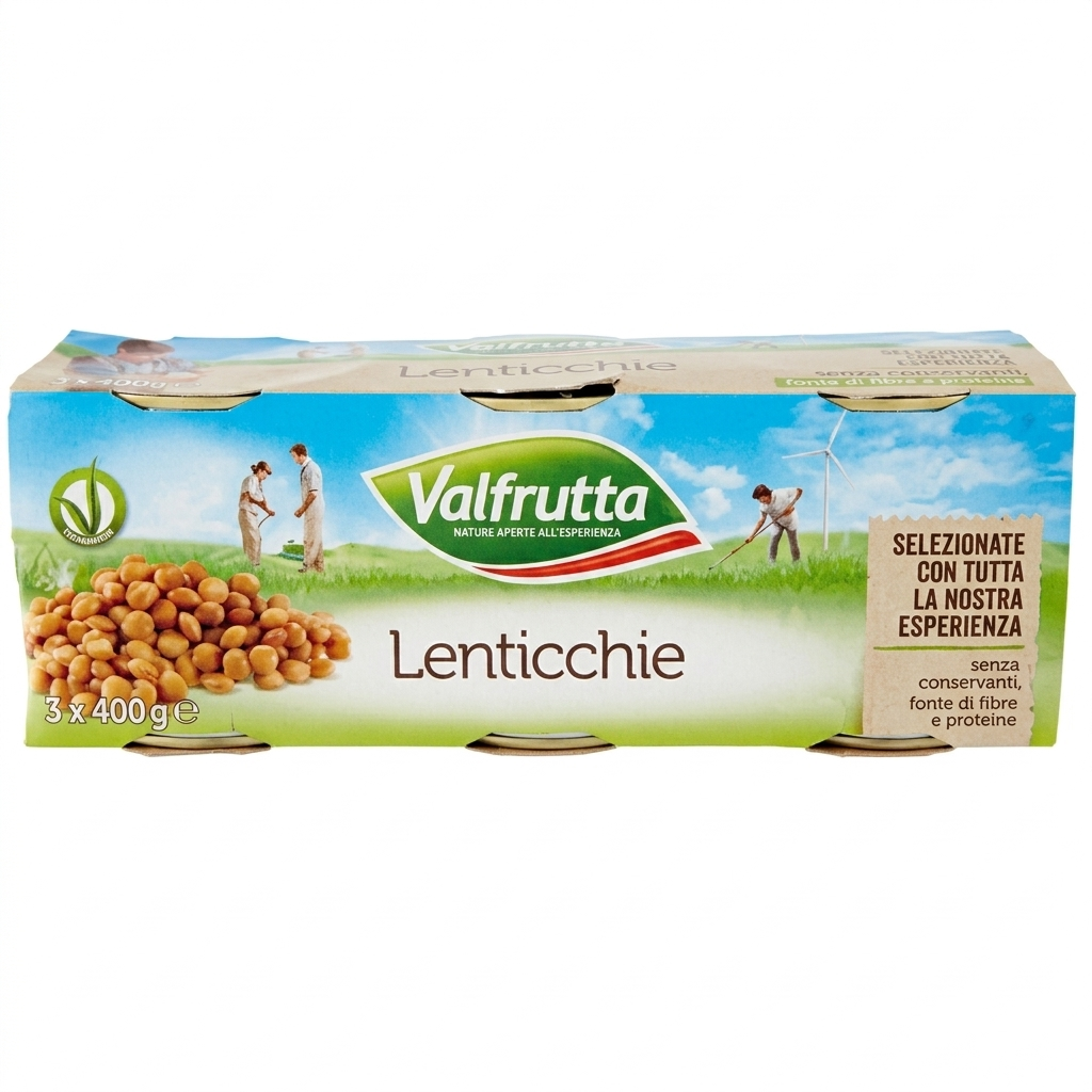valfrutta lenticchie piccole e tenere cotte a vapore valfrutta 3x400 gr. - foto 1