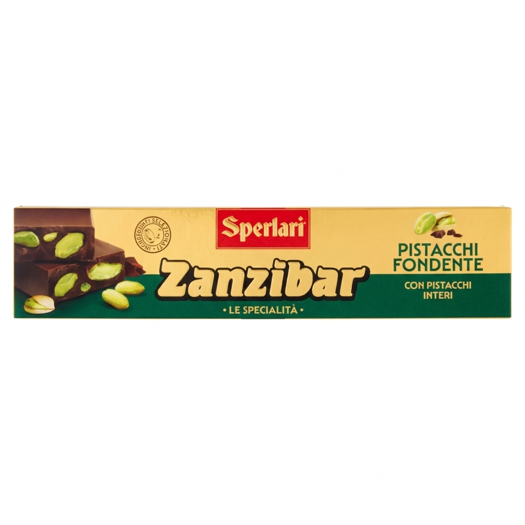sperlari torrone zanzibar al cioccolato fondente e pistacchio sperlari 200 gr. - foto 1