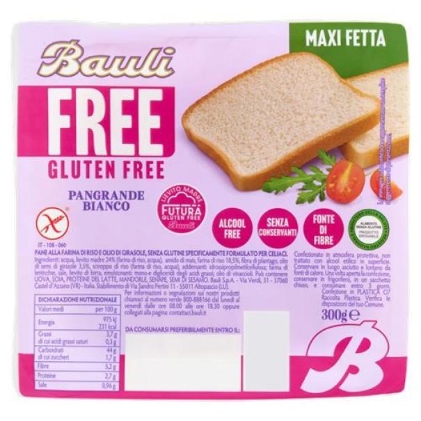Bauli Free Maxi Fetta Pane Bianco Senza Glutine 300 g