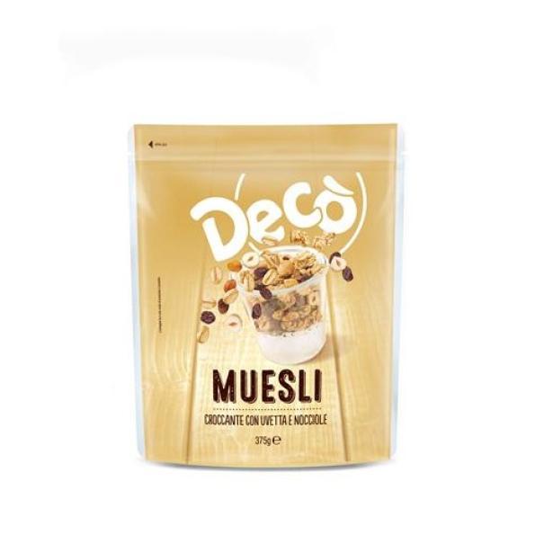 deco' muesli croccante con uvetta e nocciole deco' 375 gr. - foto 1