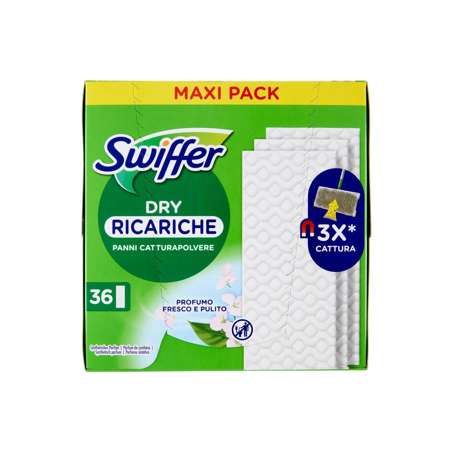 swiffer panni catturapolvere per scopa swiffer profumo fresco e pulito ricarica swiffer x36 pz. - foto 1
