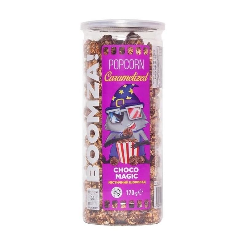 boomza pop corn caramellati al cioccolato caramelized choco magic boomza 170 gr. - foto 1