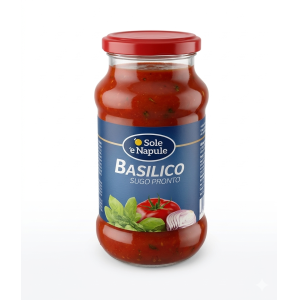 Sugo pronto pomodoro al basilico in barattolo singolo  da 350 gr.