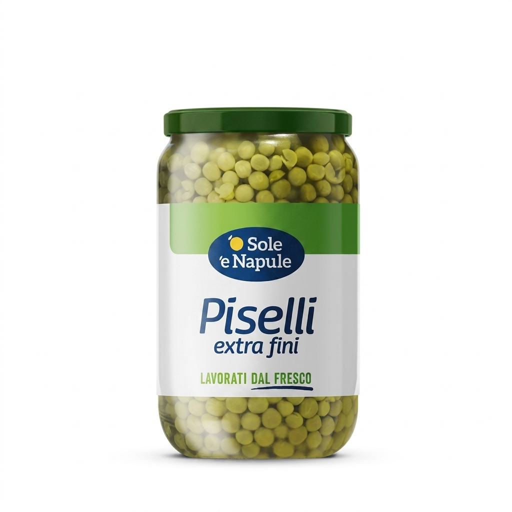 o' sole e' napule piselli extrafini lessati al naturale 'o sole 'e napule 660 gr. - foto 1