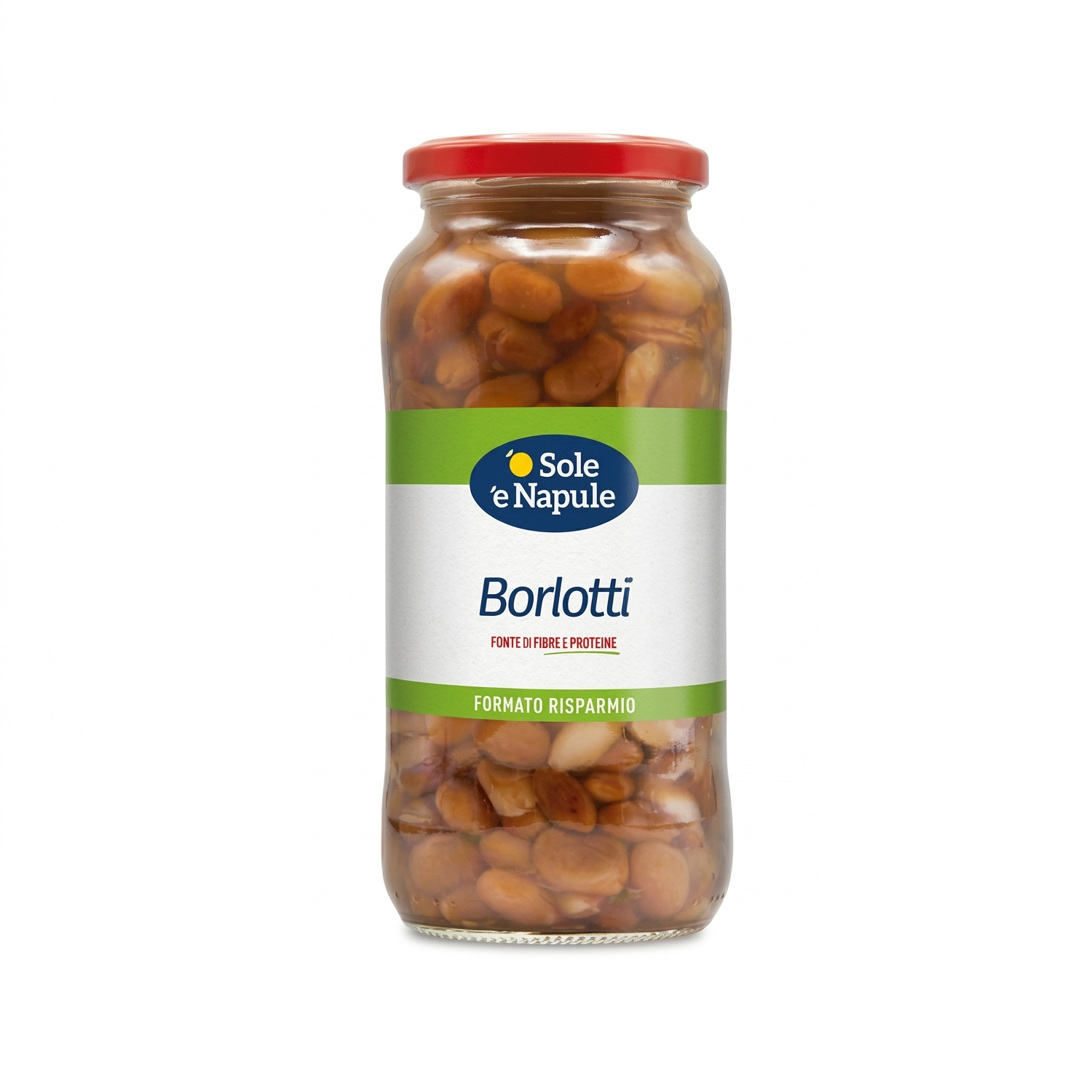 o' sole e' napule borlotti lessati in vetro o' sole e' napule confezione da 540 gr. - foto 1