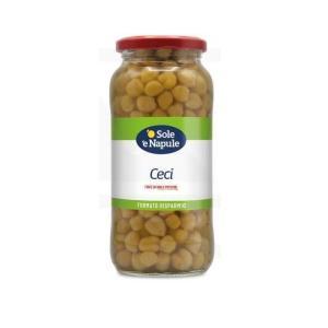 Ceci lessati in barattolo di vetro confezione singola  da 540 gr.