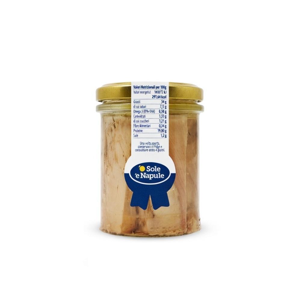 o' sole e' napule filetti tonno yellowfin in olio di oliva in confezione singola o' sole e' napule 212 ml. - foto 1