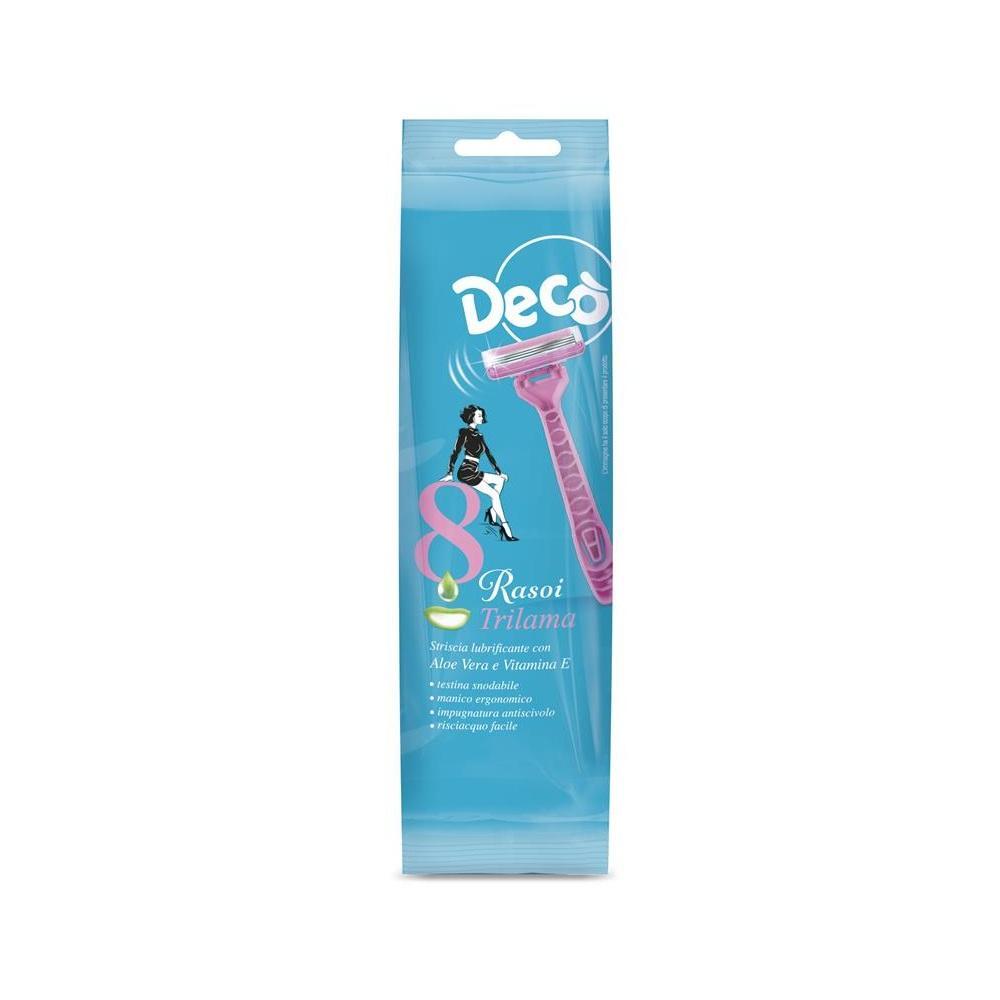 Deco, RasoioDonna, Rasoio3Lame, RasaturaFemminile, CuraDelCorpo, DepilazionePerfetta, DonnaStyle, RasaturaDelicata, ProdottiDeco, BeautyRoutine, TopSeller, OfferteAmazon, VenditeEbay, GDO, Zibly, 8 GR. deco' rasoio donna 3 lame deco' x8 pz. - foto 1
