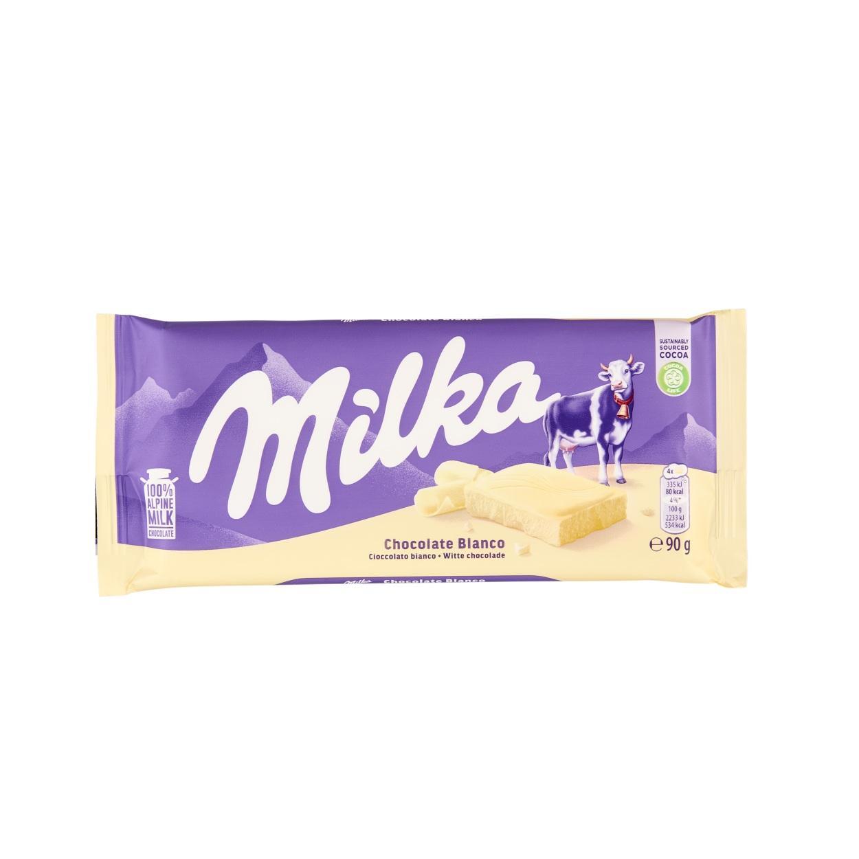 milka tavoletta di cioccolato bianco milka 90 gr. - foto 1