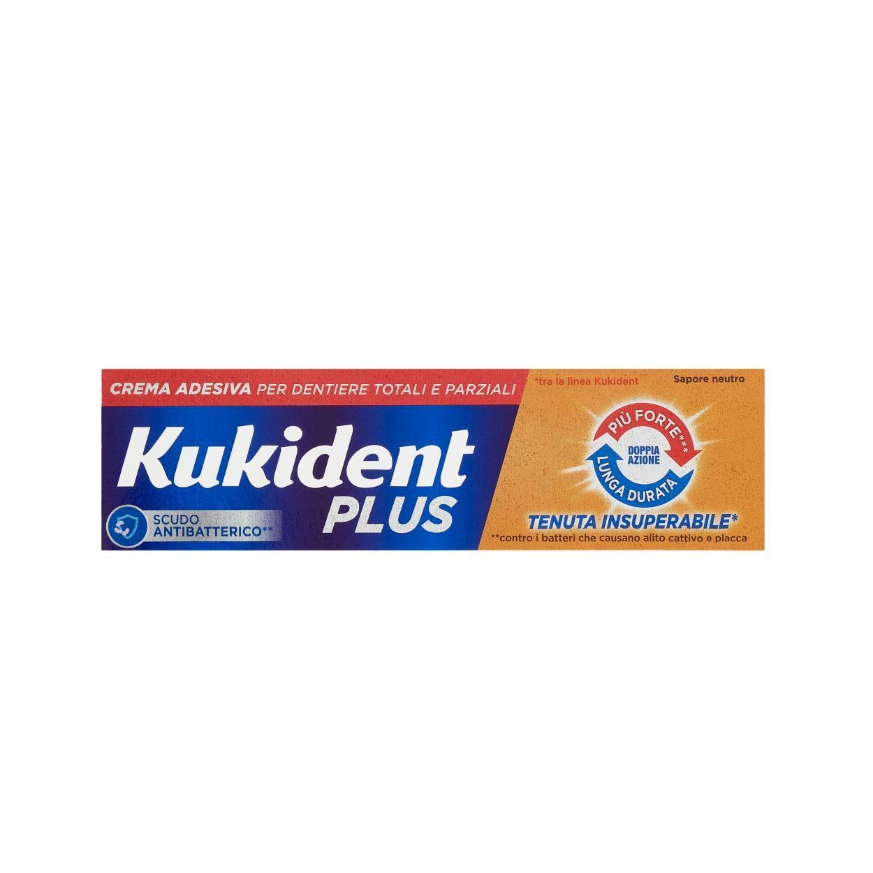 kukident crema adesiva per dentiere kukident plus doppia azione totali e parziali 35 gr. - foto 1