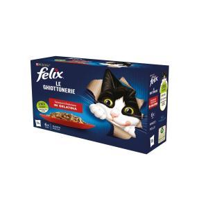 Cibo per gatti in gelatina  le ghiottonerie selezioni con carne manzo e pollo 12x85 gr.