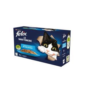 Cibo per gatti in gelatina  le ghiottonerie selezioni con pesci salmone e tonno 12x85 gr.