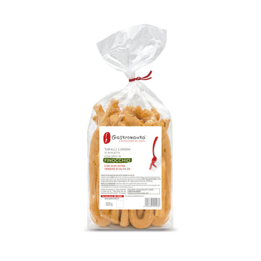 gastronauta taralli lunghi con semi di finocchio gastronauta 350 gr. - foto 1