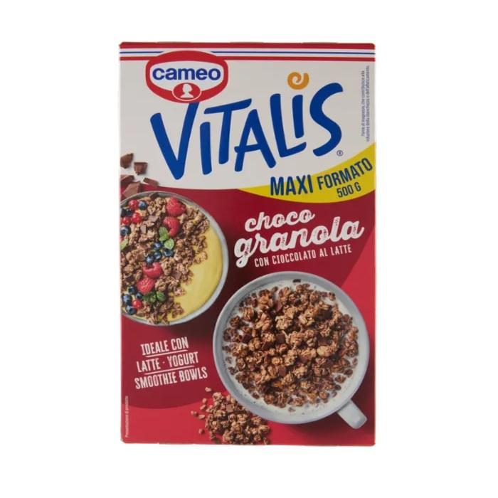 cameo cereali choco granola con cioccolato al latte cameo vitalis 500 gr. - foto 1