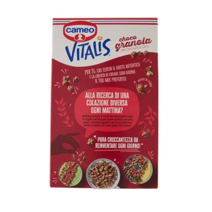 cameo cereali choco granola con cioccolato al latte cameo vitalis 500 gr. - foto 2