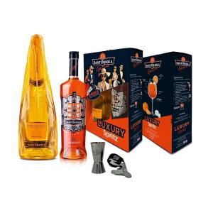 Confezione regalo  luxury spritz aperitivo per spritz dal gusto equilibrato prosecco doc millesimato extra dry luxury con stopper e jigger 1,45 lt.