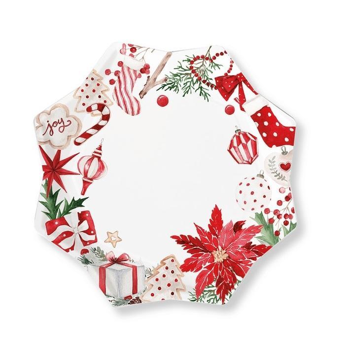 gabbiano piatti natalizi eleganti da 24,5 cm. in confezione da 8 pz. - foto 1