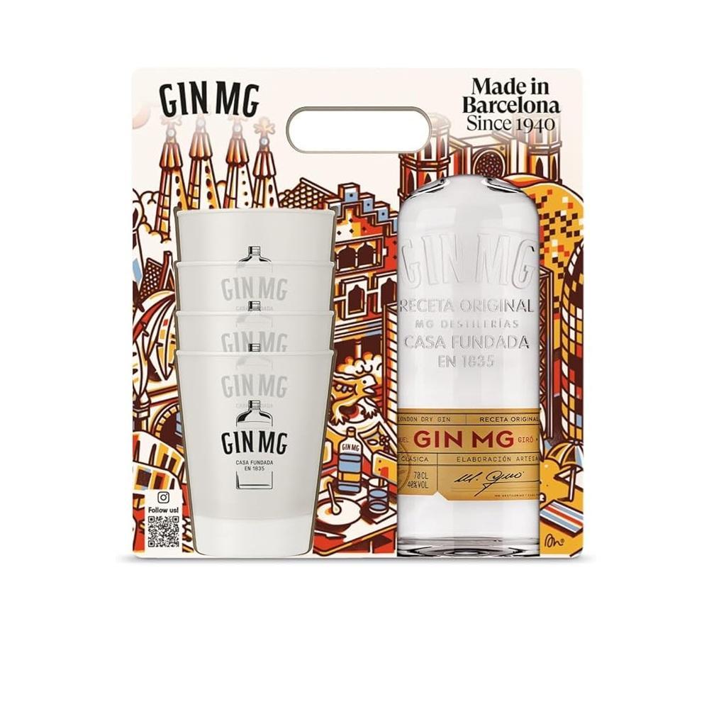 mg gin tonic premium mg gin 700 ml in confezione regalo con 4 bicchieri - foto 1