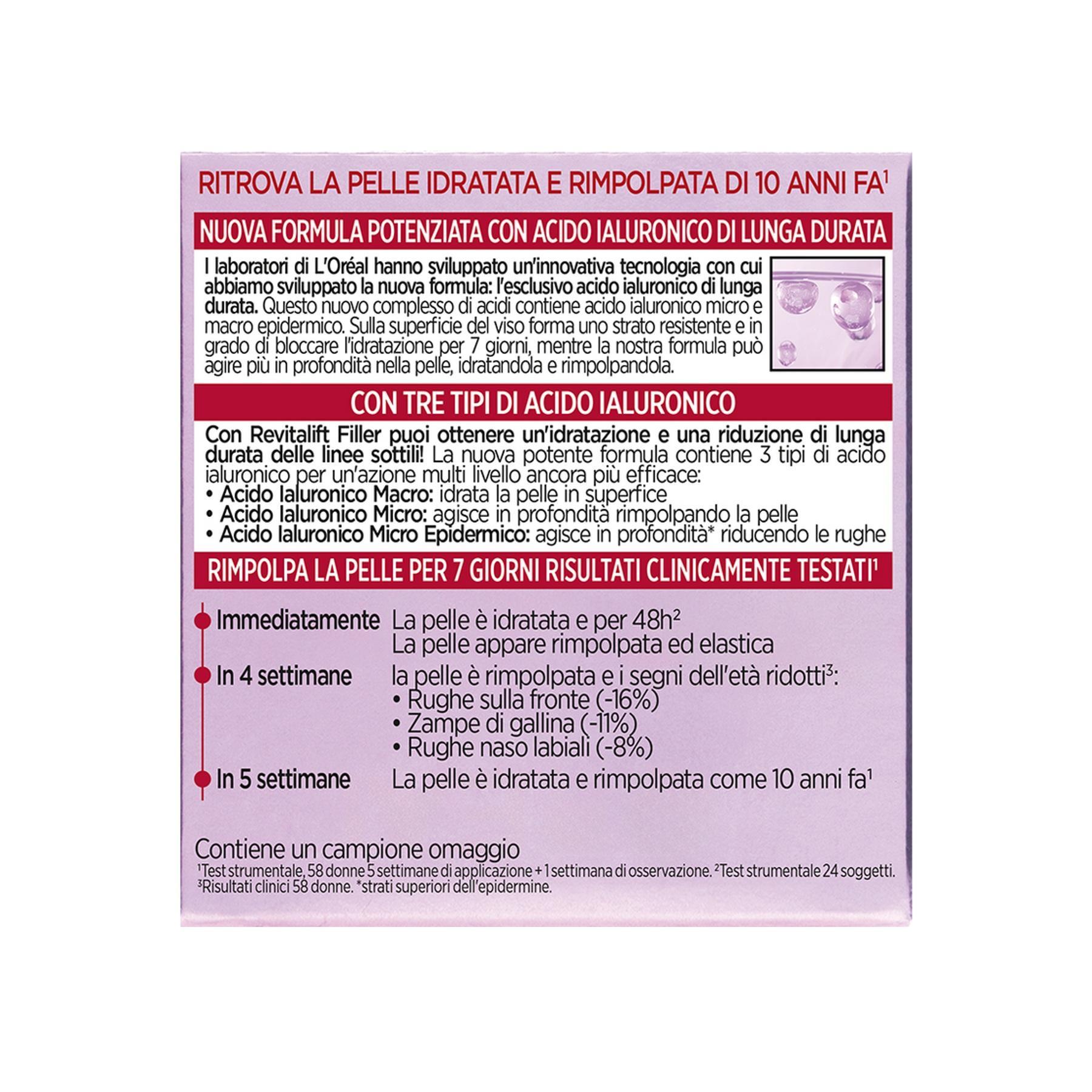 loreal paris filler trattamento rivolumizzante anti rughe giorno l'oreal revitalift 50 ml. - foto 3