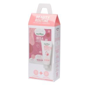 Kit maschera viso idratante beauty routie viso idratante rigenerante alla rosa ialuronica + crema viso idratante alla rosa ialluronica