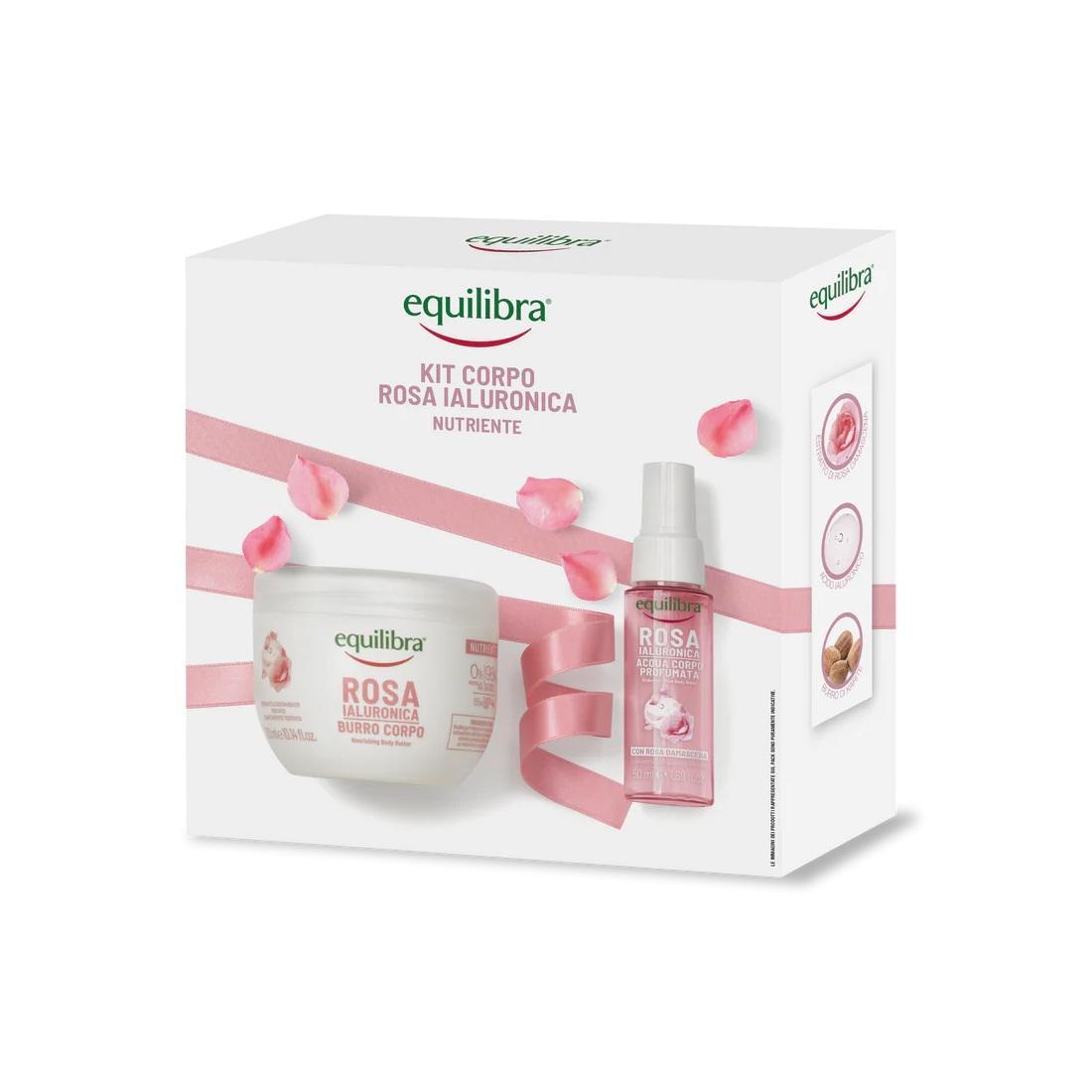 equilibra kit corpo rosa ialuronica equilibra burro + acqua profumata - foto 1