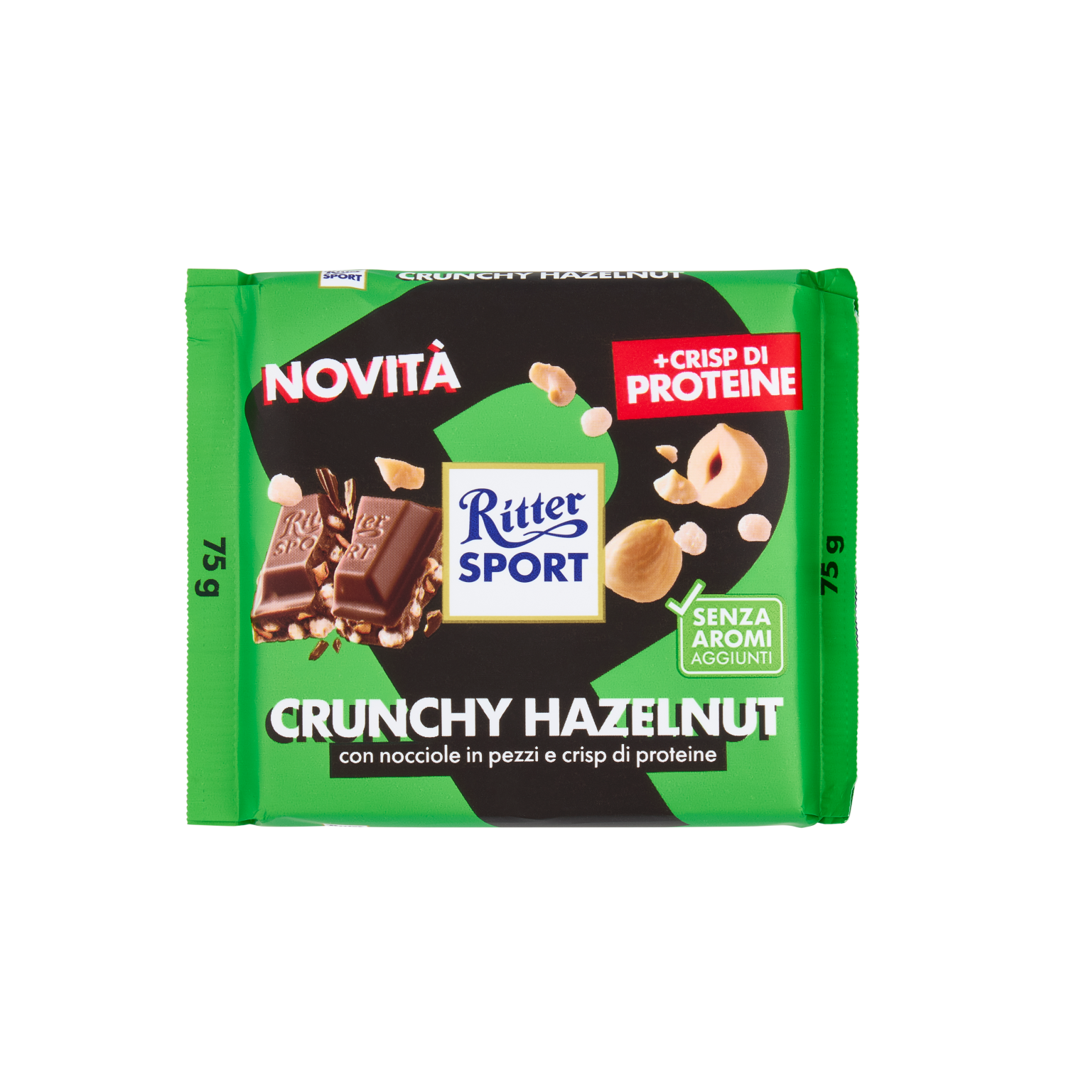 ritter sport tavoletta di cioccolato alle nocciole croccanti con crisp di proteine ritter sport da 75gr. - foto 1