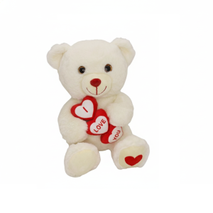 Peluche orso con 3 cuori fgf 25 cm.