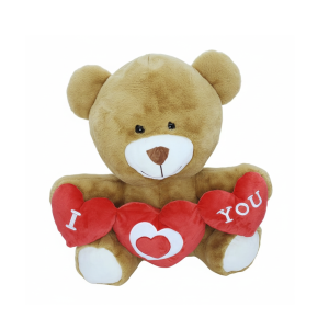 Peluche orso con 3 cuori san valentino amore fgf 55 cm.