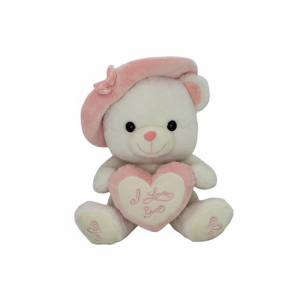 Orso di peluche morbido con rosa decorativa fgf 35 cm.