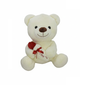 Orso peluche con rosa dimensione fgf 55 cm.