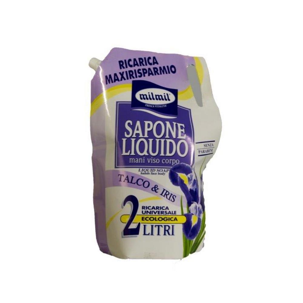 mil mil sapone liquido mani ricarica busta talco & iris mil mil 2 lt. - foto 1
