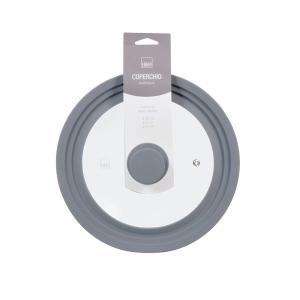 Coperchio vetro con borso in silicone  diametro 20/22 cm.