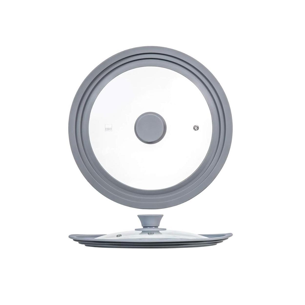 h&h coperchio vetro con borso in silicone h&h diametro 20/22 cm. - foto 2