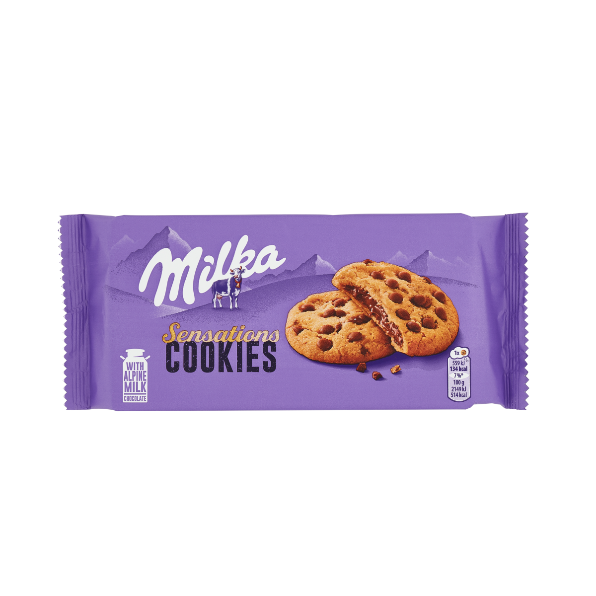 milka biscotti ripieni di cioccolato al latte milka cookies sensation 156 gr. - foto 1