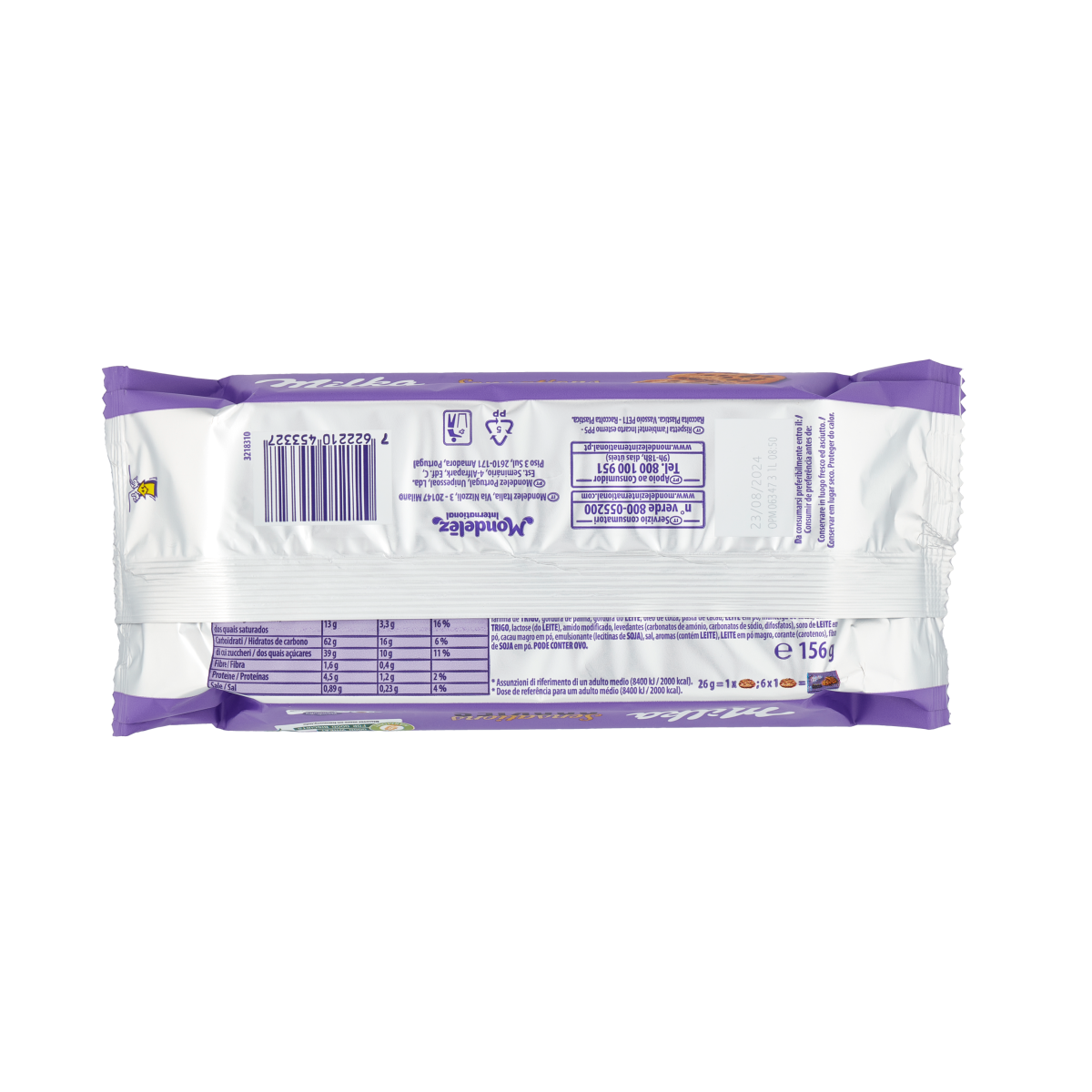 milka biscotti ripieni di cioccolato al latte milka cookies sensation 156 gr. - foto 2