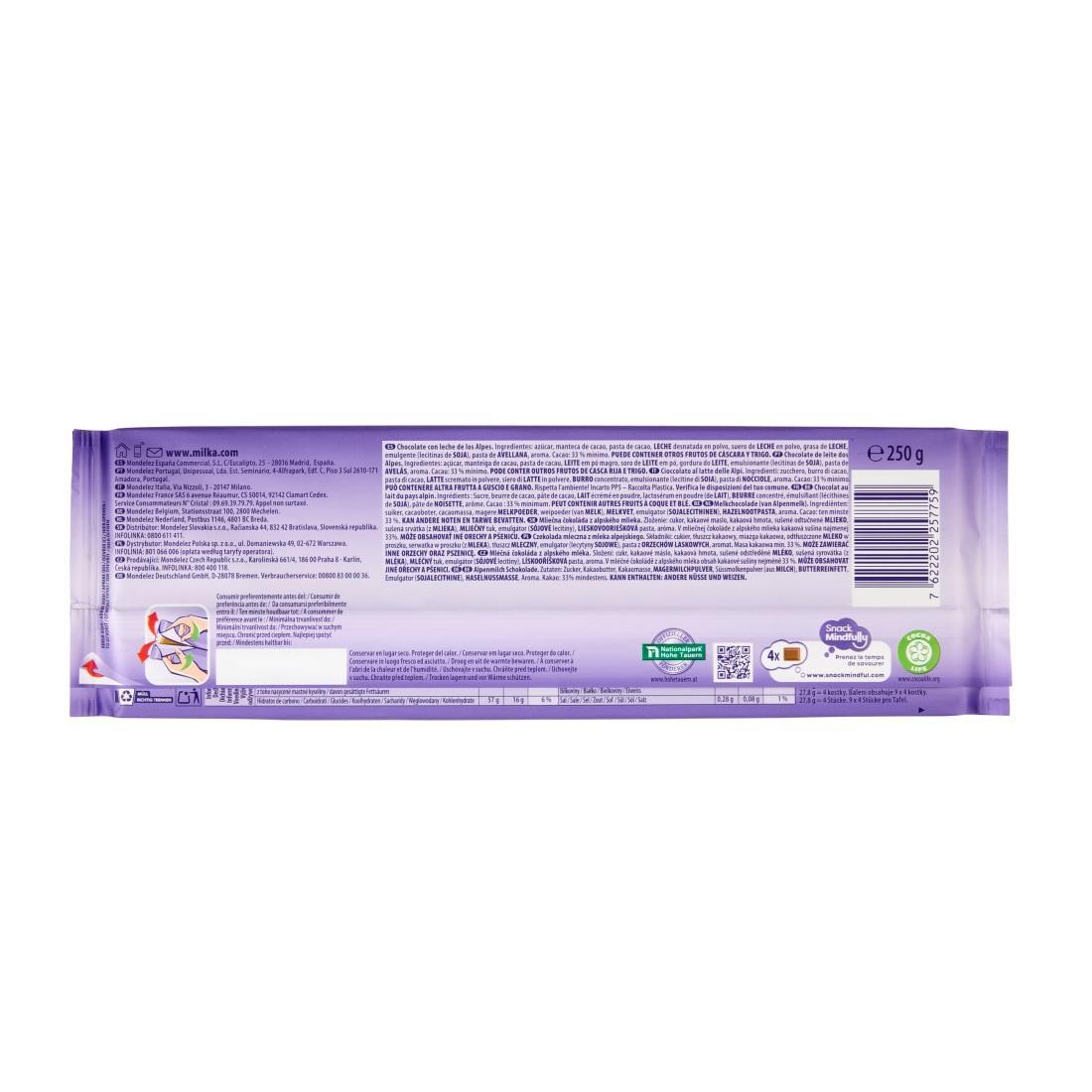 milka tavoletta cioccolato al latte milka da 250 gr. - foto 2
