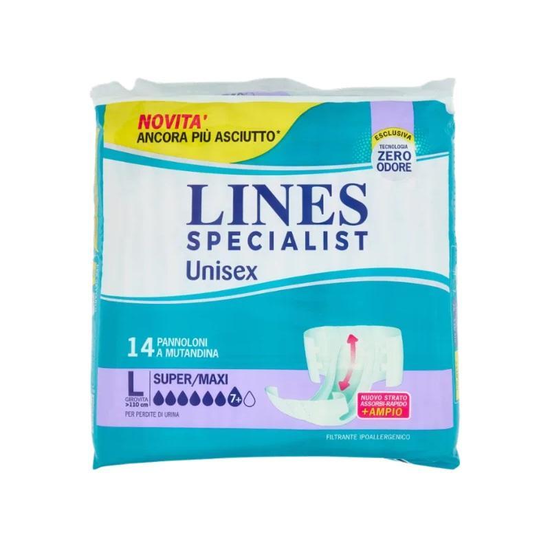 lines pannolini unisex a mutandina lines specialist taglia l super maxi 14 pz. - foto 1